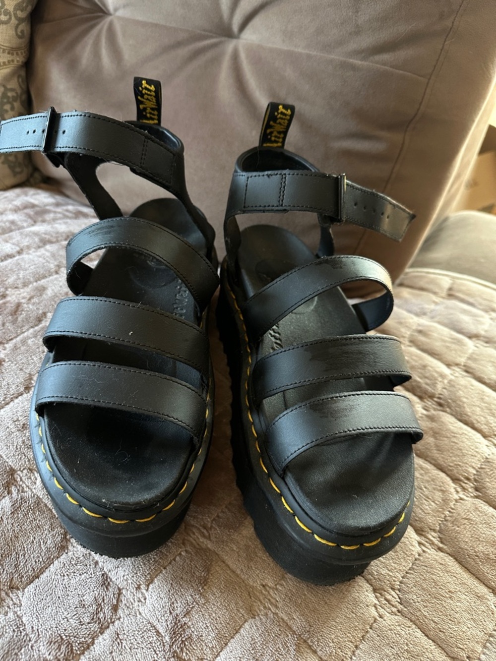 Dr Martens Women’s Blair Black Platform Strap Sandals - Bouncing Souls Size 9